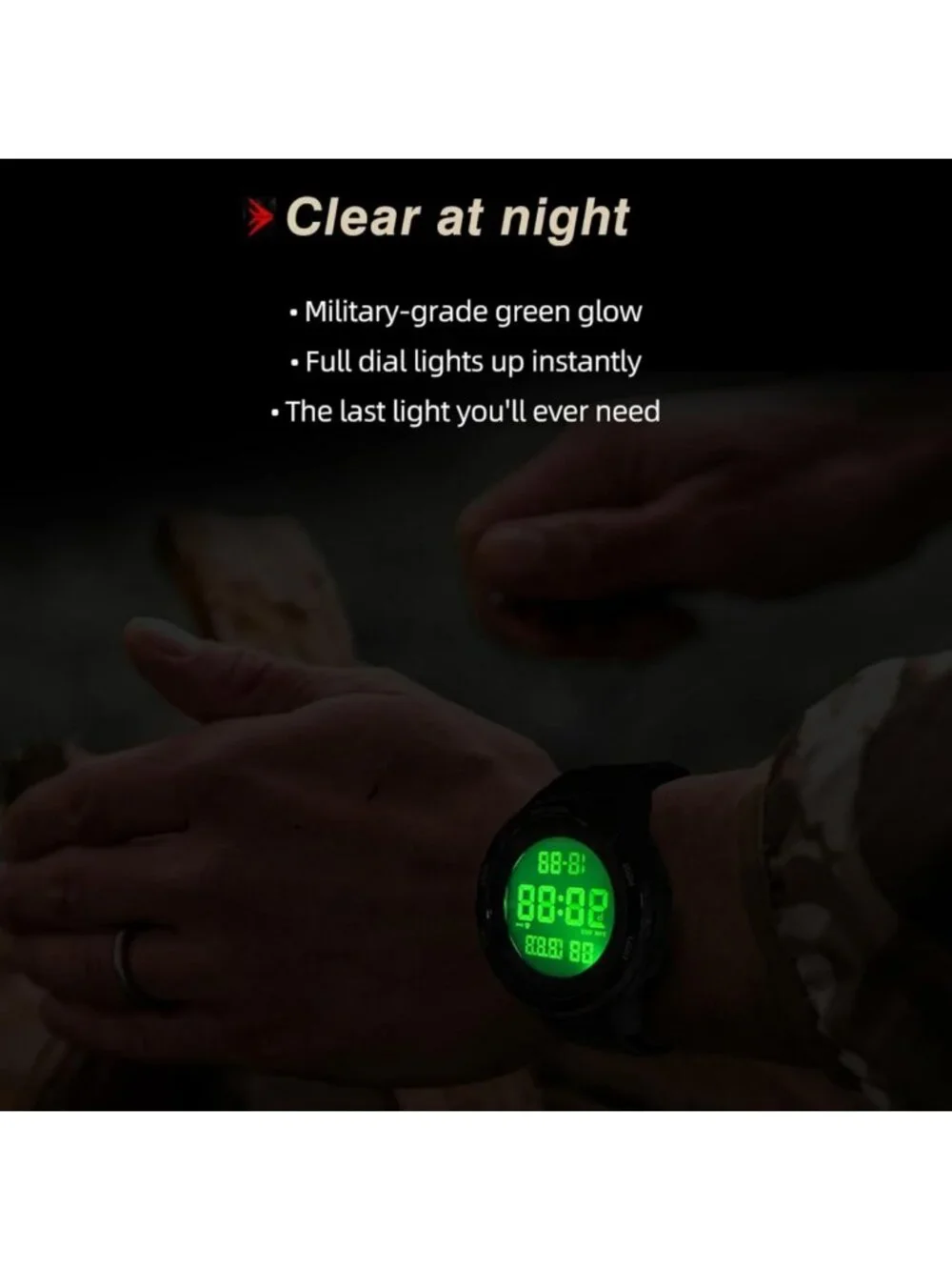 Tactical Waterproof Sports Watch for Men & Women | LED Backlight, Stopwatch